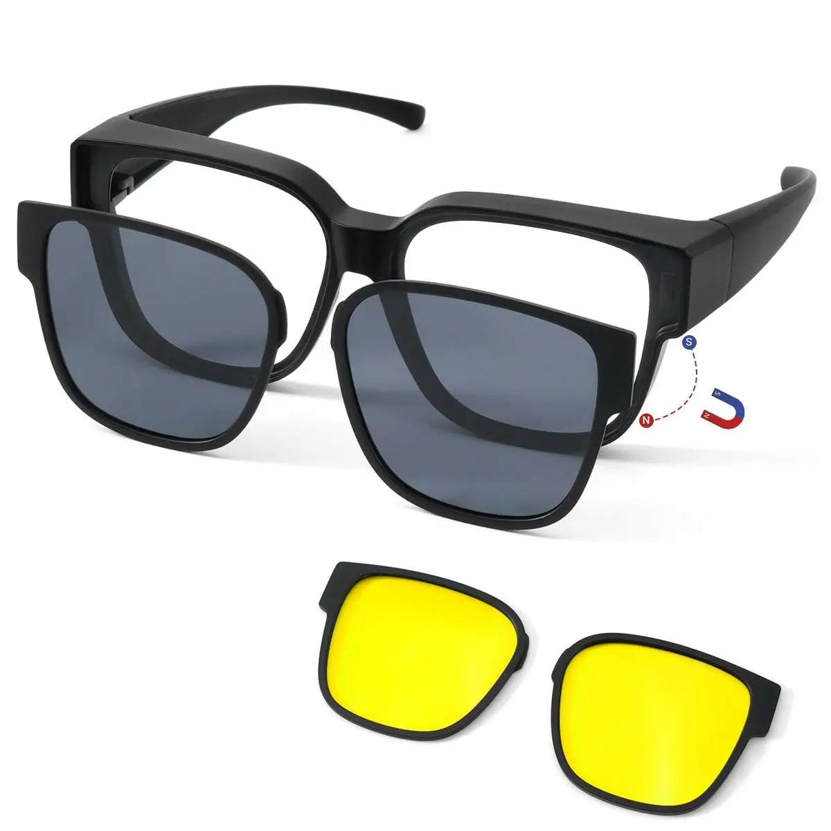 Polarized Sunglasses Fit Over Night vision Glasses for Women Men UV Protection Driving Riding Shades ST0165