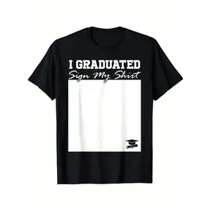 Graduation Signature T-Shirt for Senior Class Commemorative Cotton T-Shirt for Men Women Family Friends