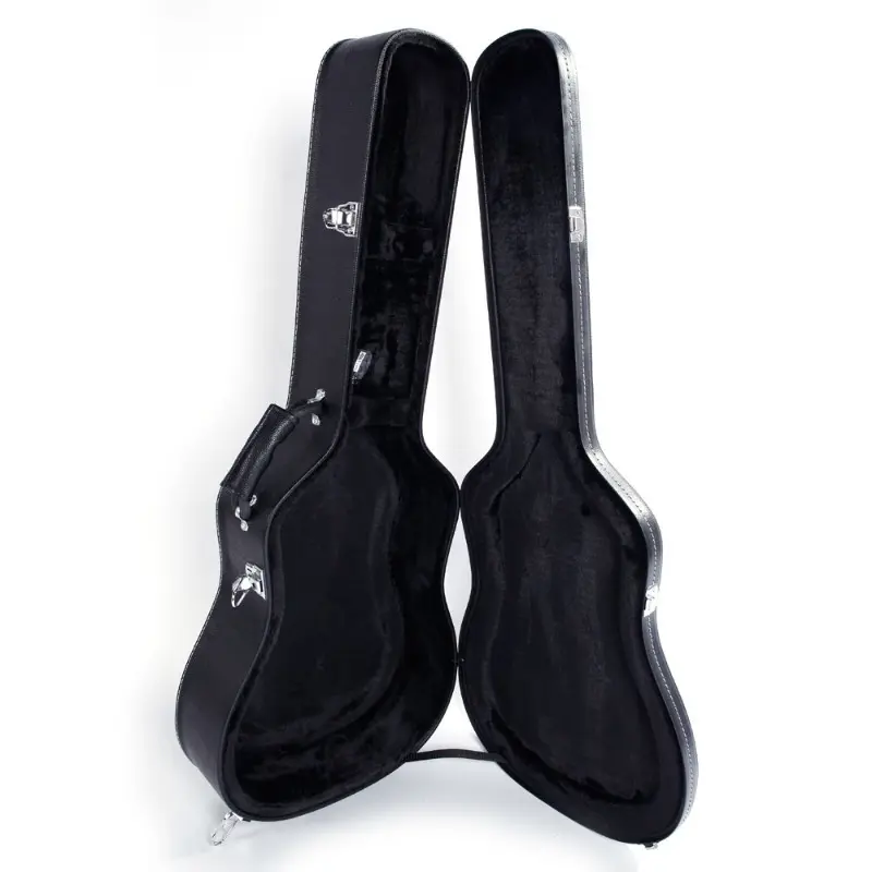 41-Inch Sturdy Folk Acoustic Guitar Hardshell Case, Microgroove Flat Black Finish, Wood Construction, Plush Lining, Accessory Storage, 44.5 x 17.7 x 7.3 in Dimensions, 44.5 X 17.7 X 7.3 Inches
