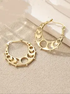 Elegant Hollow Lunar Eclipse High Quality Earrings, Exquisite Jewelry Accessory for Women's Parties and Banquets, Stylish Gift for Her
