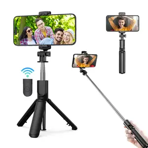 Expandable Mobile Tripod with Wireless Remote Control, Phone Holder Compatible with iPhone & Android, Ideal for Selfie Sticks