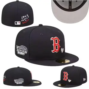 New Era Boston Red Sox 59FIFTY Cap – Black/RED, Fitted Hat, Streetwear Style, cap for men and women, gorras para hombres