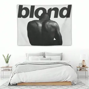 Frank Ocean "Blonde" Black & White Tapestry Wall Mural 3x5 FT - Polyester Alternative R&B Fan Art Wall Hanging for Home Bedroom Decor, Minimalist Aesthetic Banner