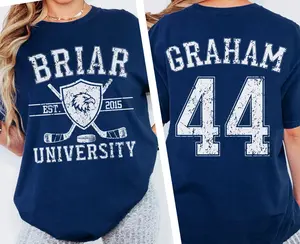 [FREE SHIP] Comfort Colors Off-Campus Briar U Hockey Shirt Vintage Garrett Graham 44 TShirt, University College Oversize Tee Custom Mom Game Shirt Romance Novel Gift