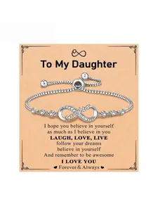 【Mother's Day gift】Infinity Love Heart Bracelets for Women Girls Birthday Christmas Valentine's Day Jewelry Gifts for Mom Daughter with Inspirational Message Card
