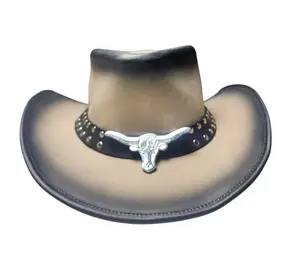 Equine Care Cowboy Hat - Shapeable Brim & Chin Strap, UV Protection, Western Outback Leather Hat for Men & Women