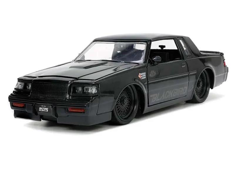 New 1987 Buick Grand National Black Big Time Custom Diecast Model Car - 1:24 Scale, Jada 34199, Classic Muscle Car Model, Collectible Display Item, Model Cars, Car Models