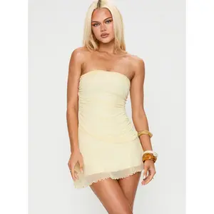 Rafaela Strapless Mini Dress Lemon