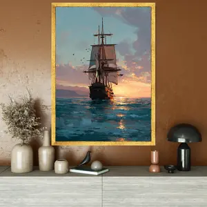 [sale off up to 40%] [Frame Canvas] Classic Sailing Ship Canvas Print – Nautical Wall Art – Vintage Sailing Ship Art– Ocean Seascape Decor – Maritime Home Decoration