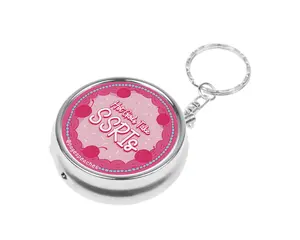 Page's Peaches Hot Girls Take SSRIs Pill Case Keychain with 3 Way Divider for Travel pill organizer