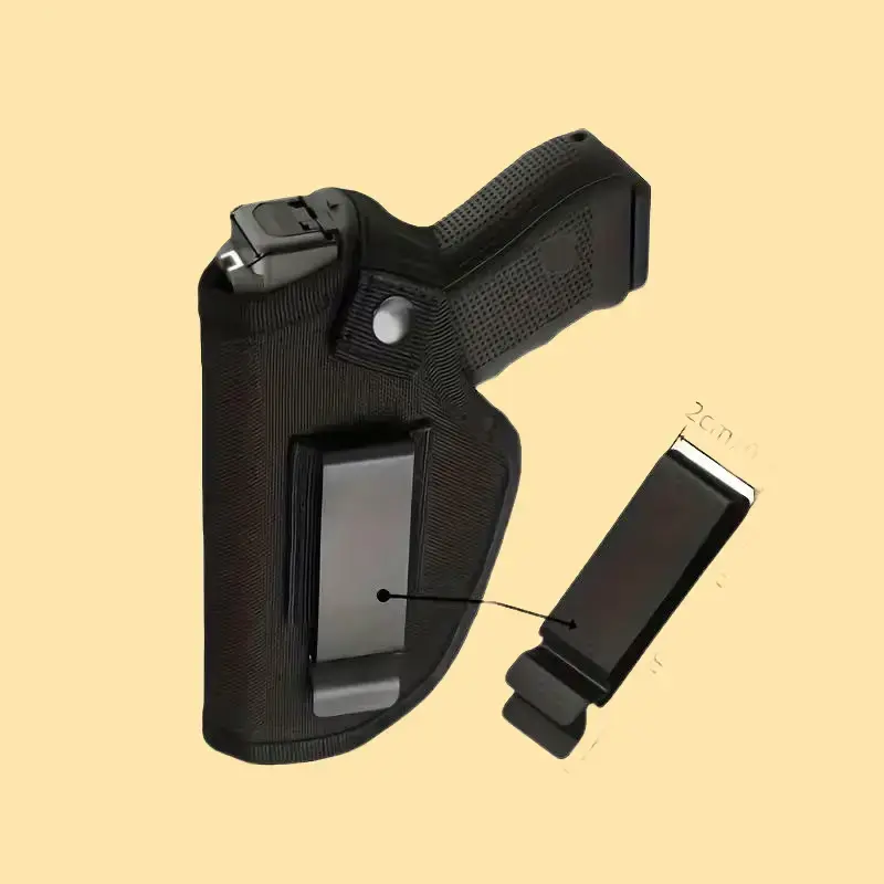 Tactical Black Gun Holster - Belt-Mount Belt-Fit Accessory with Secure Hold for Quick Draw, for Hunting, Tactical Accessories
