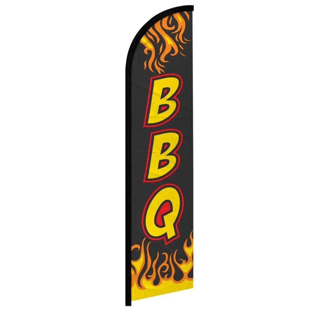 BBQ (Black) Windless Banner Flag, Outdoor Banners, Yard Sign Banner