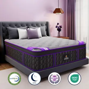 FANSACE 12/14/16 inch Twin/Full/Queen/King/California King Size Hybrid Mattress with Lumbar Support,Mattress in a Box,Medium Firm,Euro Top Design,Gel Cooling Spring Mattress,Fiberglass Free Interior Cover