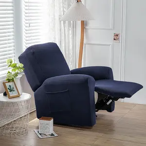 European Style Polar Fleece Elastic Recliner Sofa Set, Includes Backrest and Two Armrests, Durable Fabric, Easy Care, Ideal for Hotel Restaurant Office