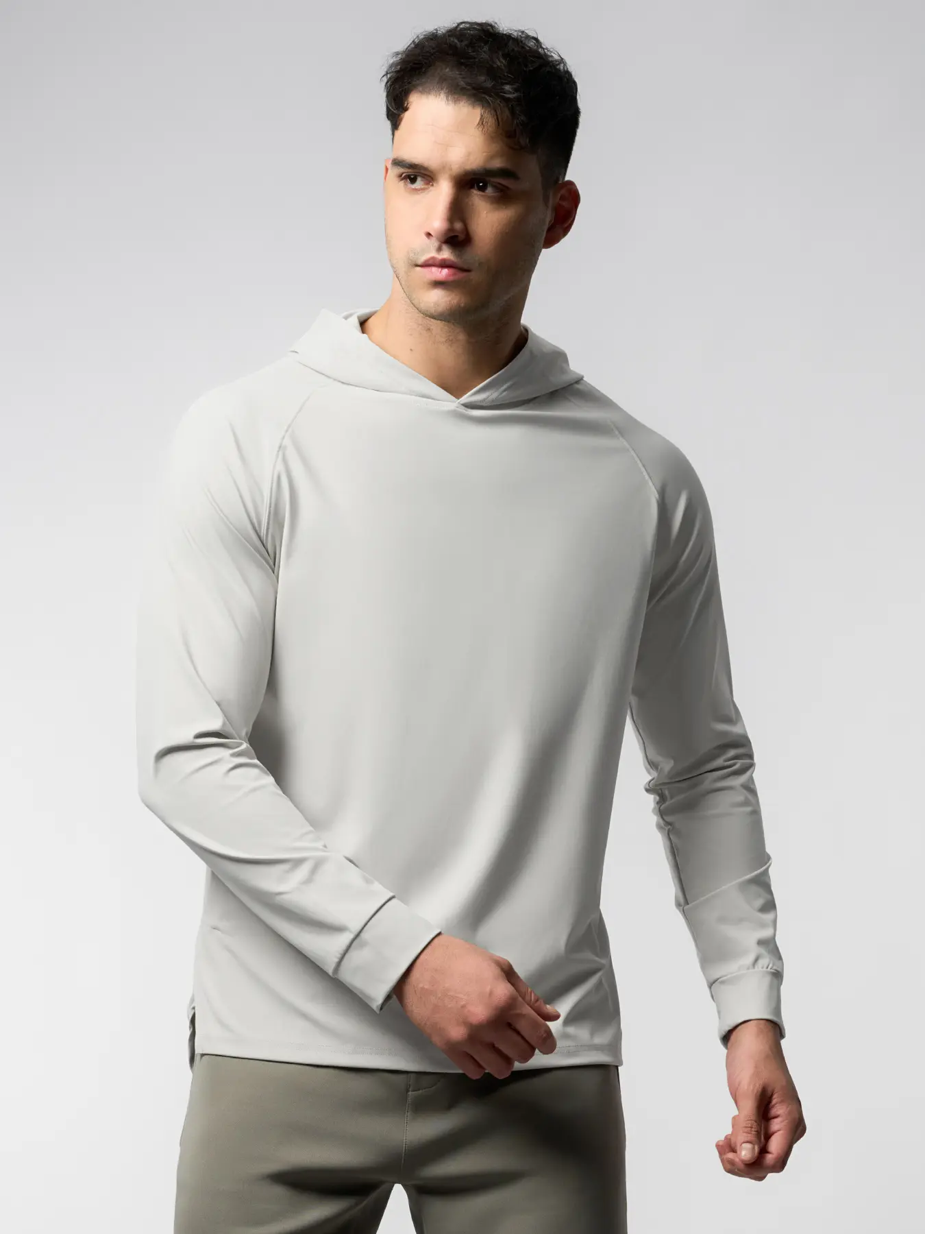 Fioboc Men's Smoothblend Split Hem Hoodie, Flexible Stretch Athletic Tee