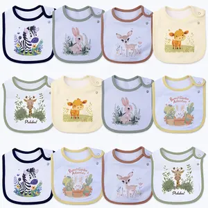 12 Pack High-Quality Cotton Baby Bibs – Soft Absorbent Feeding Bibs with Adjustable Snap, Unisex for Boys & Girls, Teething & Drooling Essentials Organic Onesie Set