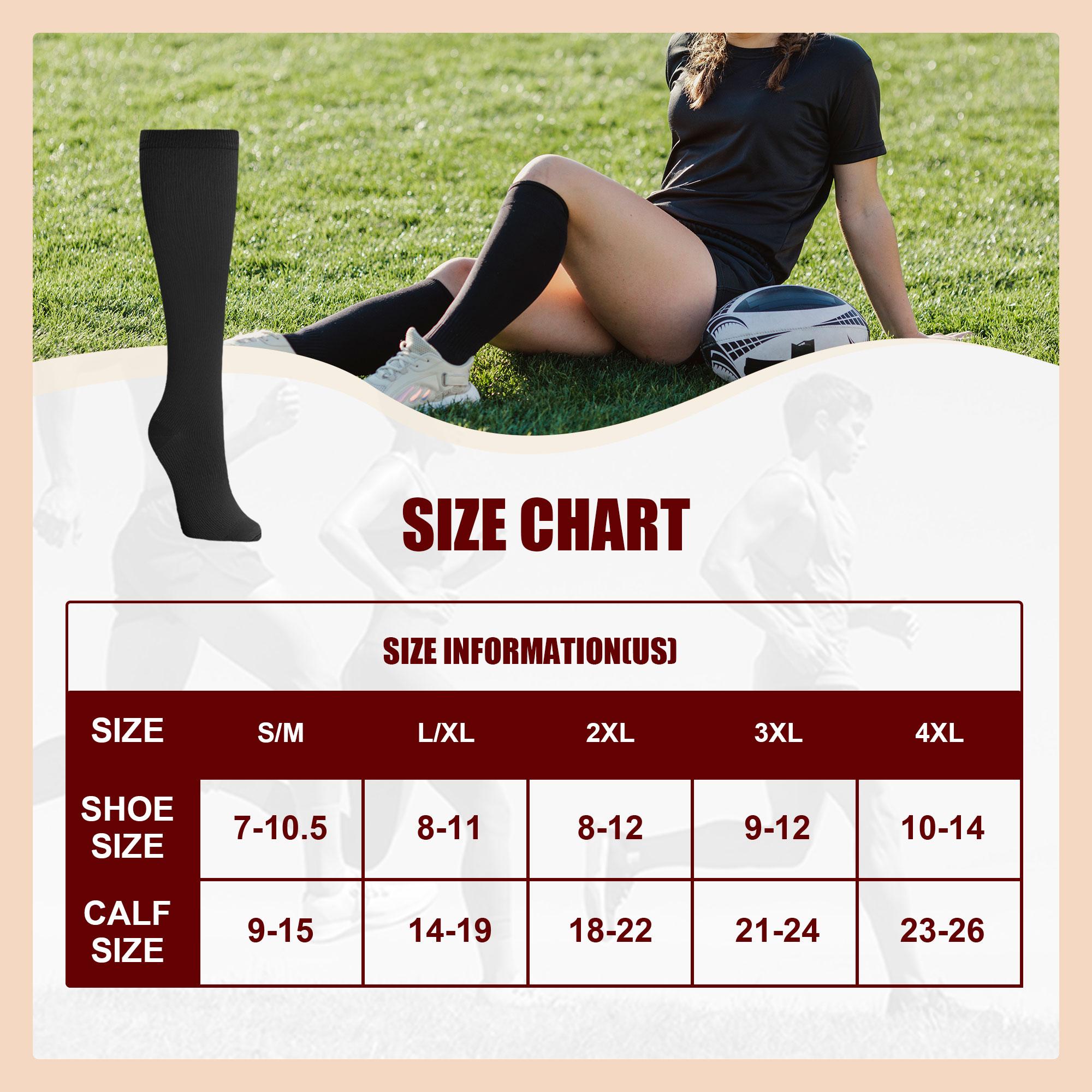 SHOWITTY 2 Pairs Plus Size Breathable Casual Sports Socks for Women & Men - Knee High Stockings for Party Daily & Travel Wear