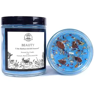 Beauty Affirmation Soy Candle with Crystals for Charisma, Confidence, Radiance & Empowerment