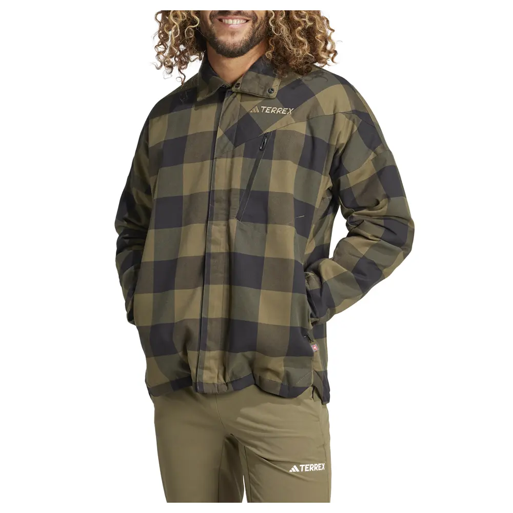 adidas Mens Terrex Xploric Primaloft Insulated Jacket Hiking Athletic Outerwear Casual - Green