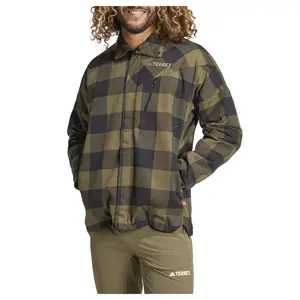 adidas Mens Terrex Xploric Primaloft Insulated Jacket Hiking Athletic Outerwear Casual - Green
