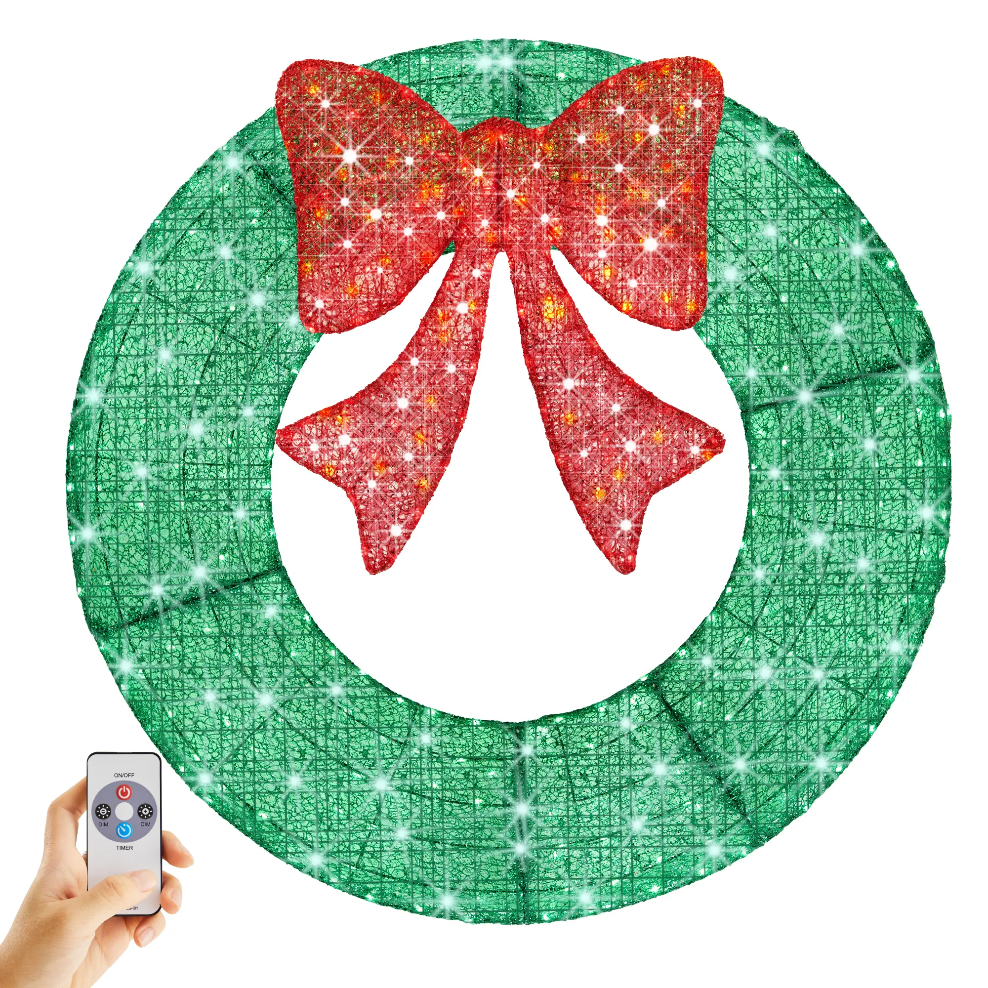 Green Wreath - Red Bow