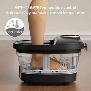 Mother's Day gift Foldable Foot Spa Bath - Heat, Bubble, Massage, 6L Capacity, 110V, Ideal for Home Relaxation