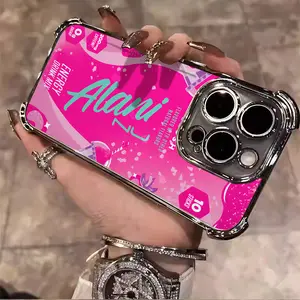Alani Energy Drink Trendy Protection Pattern Tough Electroplated TPU Casing For iphone 16 15 14 13 12 11 X XS PRO PLUS MAX Four Corners Anti-Fall Transparent Soft Silicone Gift Shockproof Protection Anti-Drop Protective Protector Phone Cases Shell Cover