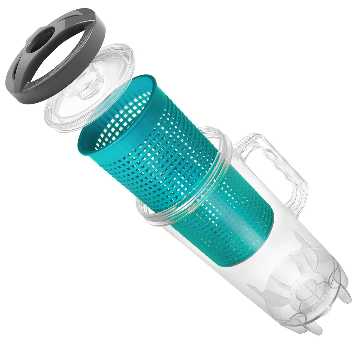 XtremepowerUS Inline Pool Leaf Canister Debris Trap - 4.4 lbs, 6 Mesh Bags, 1.5" Hose Connection, Aluminum-Plastic Build, Easy Access, Above Ground Pool Cleaning Tool, Clog Prevention for Hayward & Pentair Vacuums