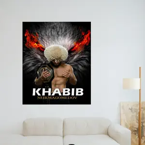 Khabib Nurmagomedov The Eagle Poster, UFC Champion with Unmatched Skills, UFC Wall Art, Mixed Martial Arts Wall Decor.