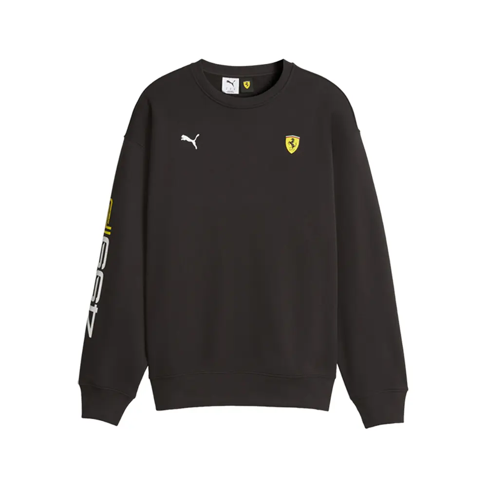 PUMA Mens Scuderia Ferrari Hypercar 499 Crewneck Sweatshirt Casual - Black
