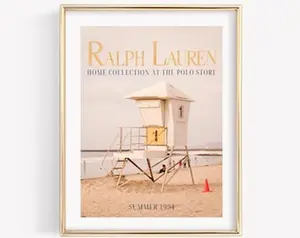 Ralph Lauren Wall Art, Retro Beach Magazine Print, Old Money Aesthetic, Ralph Lauren Nautical Wall Art, Vintage Lifeguard Tower Poster Decor Decoration Artistic