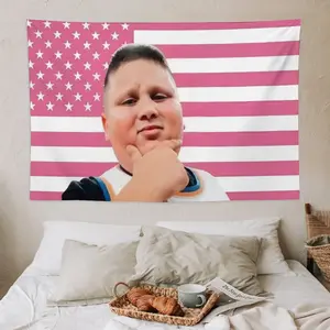 AJ, Big Justice & The Rizzler USA Flag Merch – Costco Guys TikTok Stars Face Flag Gift– Patriotic Deco
