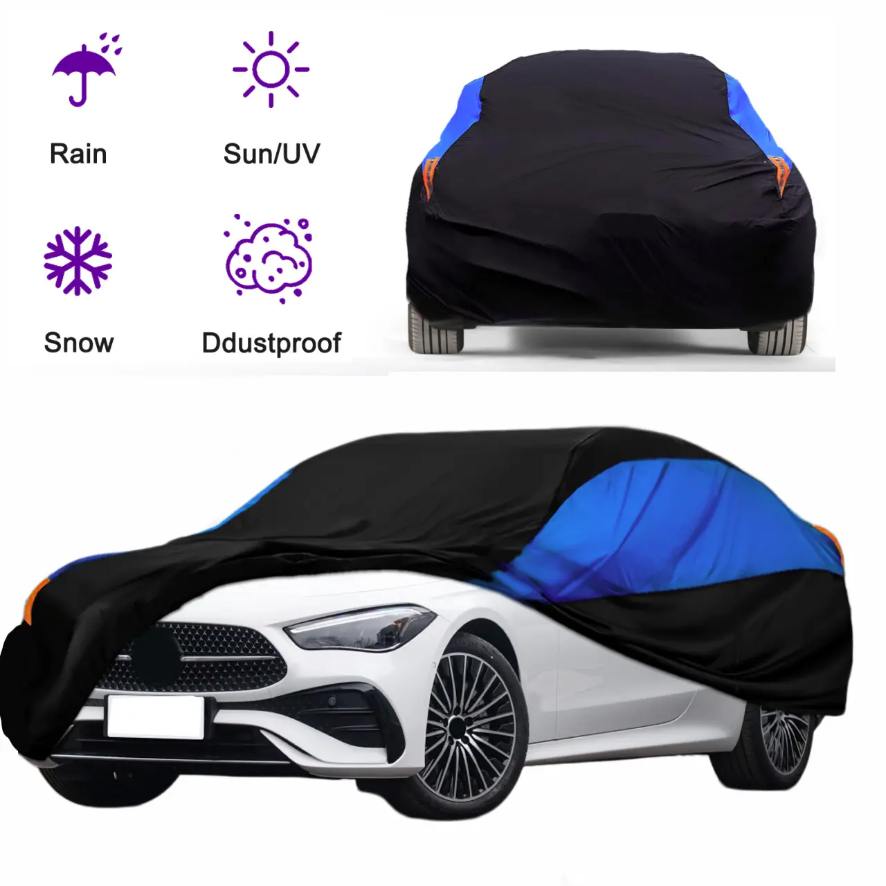 Waterproof Car Cover,Anti-UV,Durable,Dustproof,Full Body Wrap for Sedan & SUV, All-Weather Outdoor Accessory,Protect from Defoliation, Bird Droppings, Scratches