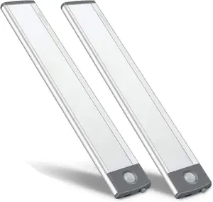 30-LED Motion Sensor Cabinet Light,Magnetic Motion Activated Under Counter Closet Lighting, Wireless USB Rechargeable Kitchen Cupboard Night Lights,Motion Activated Light Bar-2Pack