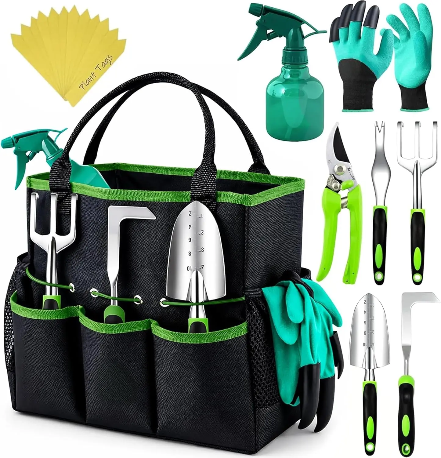 Heavy Duty Gardening Tools Set with Ergonomic Non-Slip Handles, Durable Rust-Resistant Garden Hand Tools, Gardening Gifts for Women, Men, Mom, Dad, Ideal for Digging, Weeding, Planting, Transplanting, Cultivating and Outdoor Yard Lawn Care