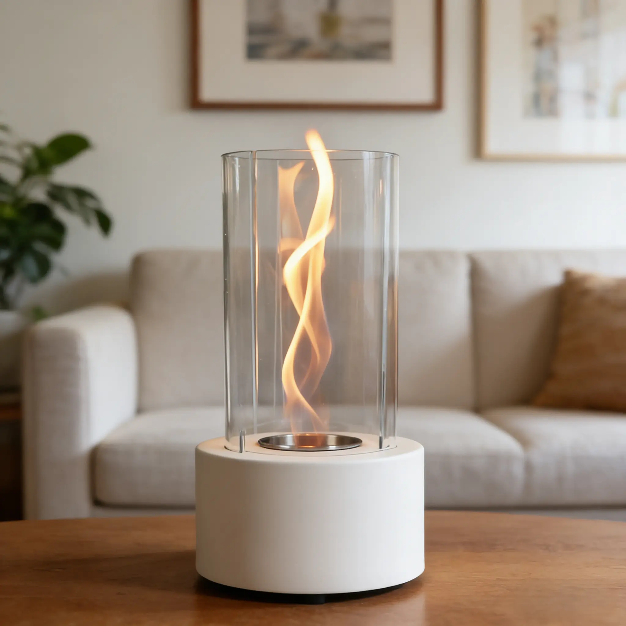 Portable Tabletop Ethanol Outdoor Fire Pit - Swirl Flame, Smokeless, Odorless, Adjustable Flame Size - Home Decor for S'mores, Dinner Party - Light Up Your Space