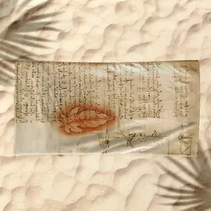 1 piece Excerpt from Leonardo da Vinci's Botanical Manuscripts, translated into English: "Plants are the perpetual generators of life, drawing nourishment from the earth and air, transforming them through their vessels. Their roots grasp the soil