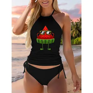Cute Watermelon For Women Girls Summer Watermelon Two Piece Swimsuit