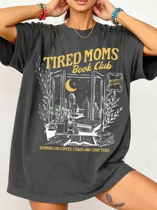 Women's Deep Casual Fitted T-Shirt, Simple Campus Style, Aesthetic Fashion Streetwear, Retro High-End Slim Fit Letter Print Tee, Womenswear