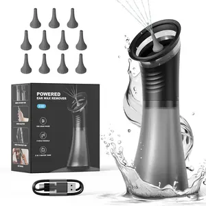 Professional Electric Earwax Removal System, 3 Gear Hydraulic Ear Cleaning Set, Water Temperature Sensor, Visible Waste Bin, USB Charging, Earwax Remover