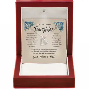 Daughter Necklace from Mom and Dad - Sentimental Love Knot Pendant with Cubic Zirconia Perfect for Special Occasions or Graduation