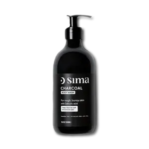 Sima Charcoal Body Wash Cleanser - Purifying, Hydrating Daily Body Care Formula with Activated Charcoal, Natural Ingredients, Salicylic Acid for Exfoliating Refreshing Shower Experience