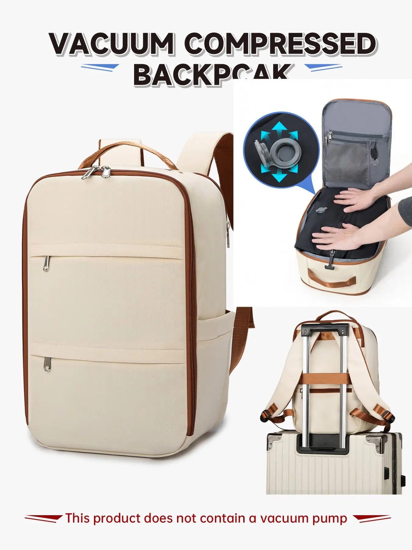 Vacuum Compression Backpack with Vacuum Pump, Large Capacity Lightweight Laptop Backpack, Multi-Compartment Design, Multi Pocket Backpack, Ideal for Travel, Business, Vacation, Casual Travel Backpack, Travel Essentials Backpacks