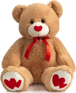Summer Spring Gift Big Teddy Bear Stuffed Animal Large Bear Plush with Red Heart for