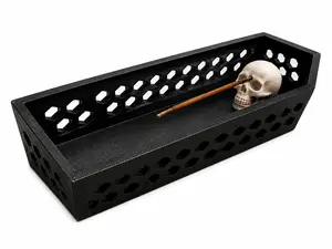Skull Coffin Incense Holder, Home Fragrance Accessory for Indoor Use creative