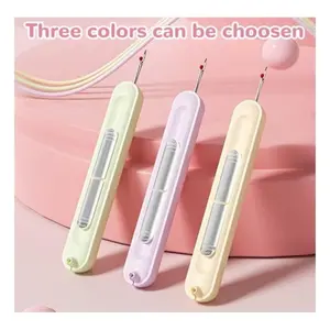 2-in-1 Automatic Needle Threader & Seam Ripper – Retractable Plug-In Tool for Hand Sewing, Knitting, Embroidery and Thread Removal (3-Pack, Mixed Colors)