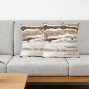 Plush Soft Pillow Cover, Mocha Textured Pillow Case, Boho Style Decorative Pillow Cover, Home Decoration, Holiday Gift, 18x18 Inches