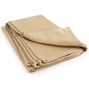 YESWELDER Heavy-Duty Fiberglass Welding Blanket Protector, 1/3" Thick Flame Retardant Fireproof Heat Shield Mat with Grommets, Essential Welding Accessory for Thermal Protection