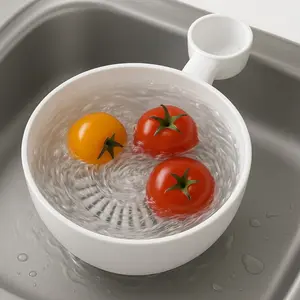 3D Printed Mini Fruit & Veggie Washer | Swirling Sink Strainer | No-Electric Cleaning Tool