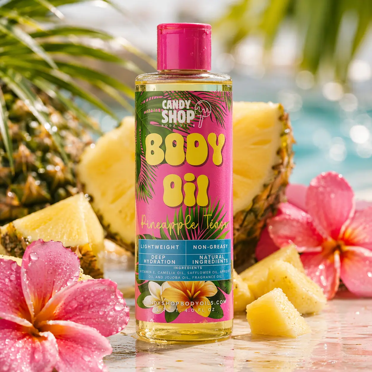 Pineapple Téase Scented Body Oil, Fragranced with Coconut Aroma, Beauty & Personal Care Bath & Body Massage Oil